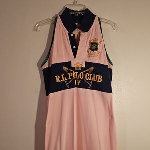 Ralph Lauren Pink Navy Green Sleeveless Polo Dress